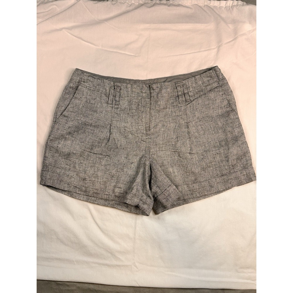 LOFT Grey Linen Blend & Metallic Silver Shorts NWT | Size 6